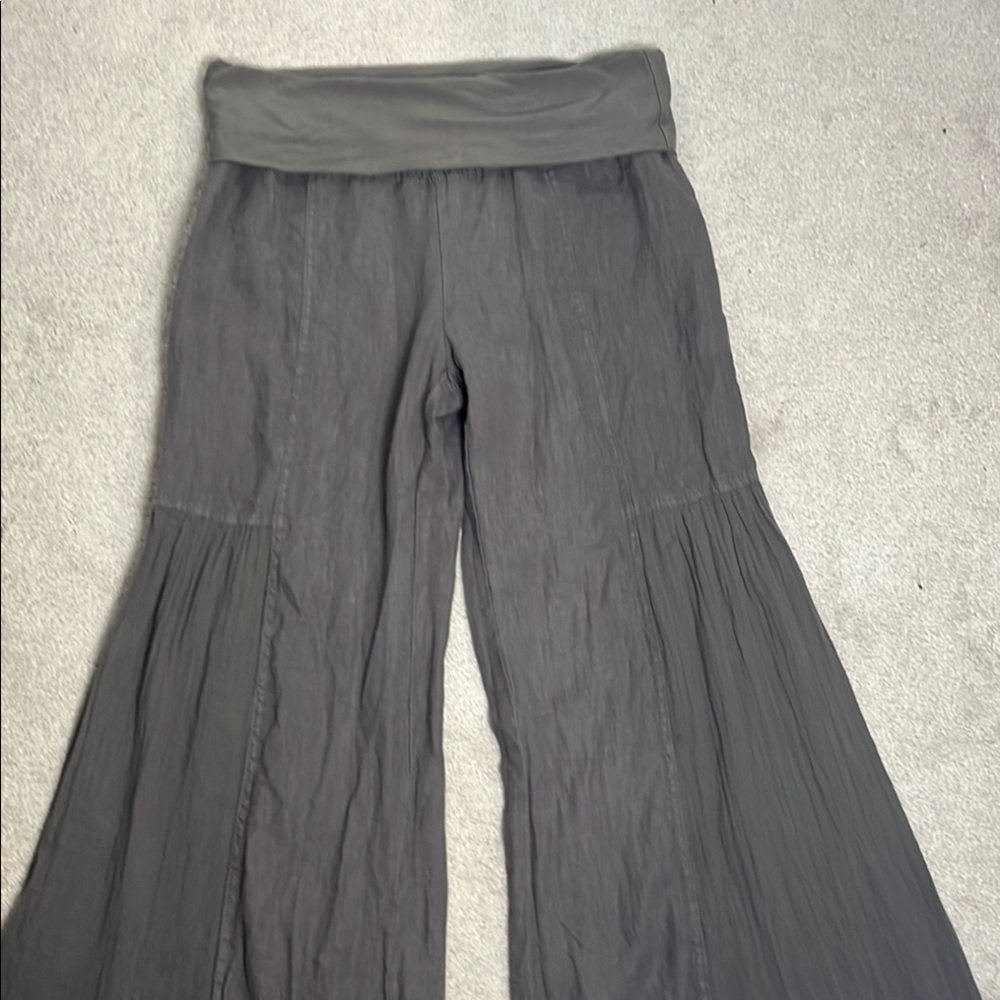 Wide-Leg Pants -Wearables  Gray/taupe Boho size M - Picture 7 of 9